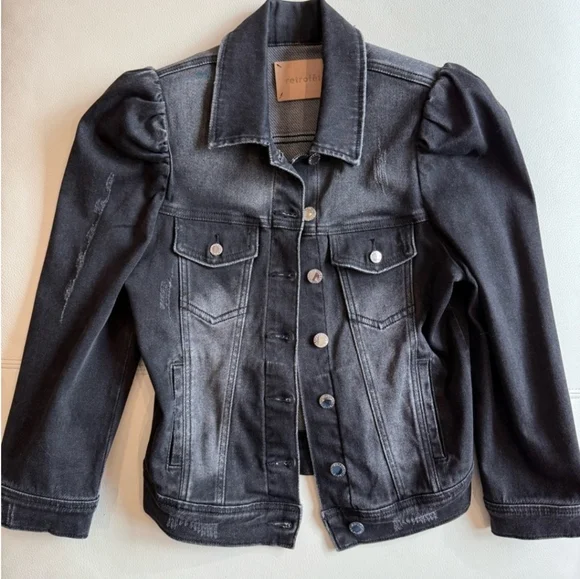 NWOT Retrofete Ada Jean Jacket in Faded Black Size Small - Picture 5 of 11